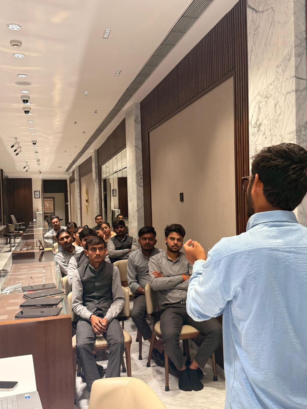 Rasaya CRM on-site training session at jewellery showroom